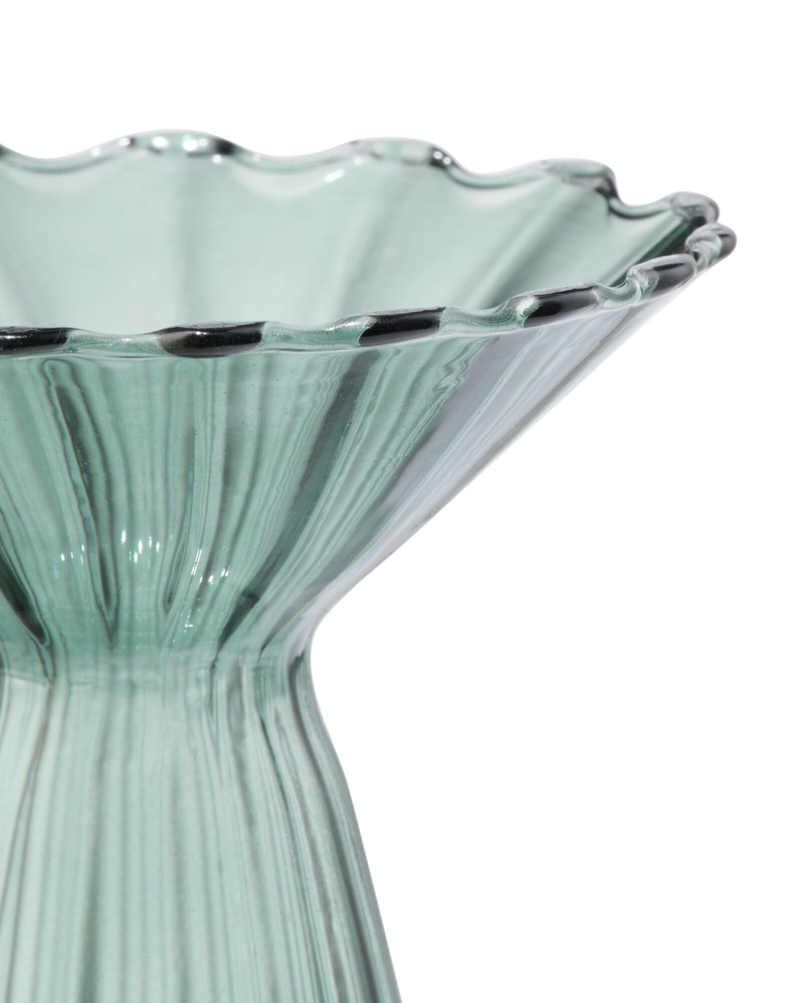 vase pour b&acirc;tonnets parfum&eacute;s ⌀10,5x12cm verre &agrave; collerette vert fonc&eacute; - 13507519 - HEMA