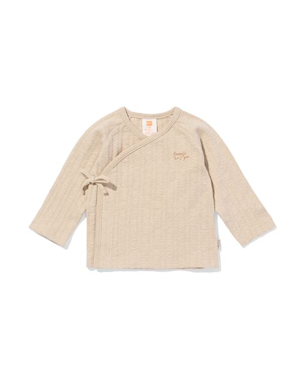 newborn T-shirt rib jersey ecru ecru - 33440020ECRU - HEMA