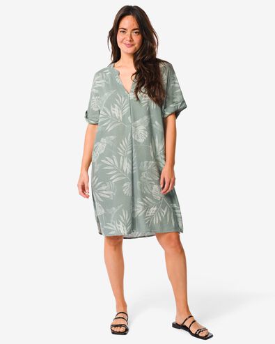 Damen-Kleid Sola, mit Leinen grün - 1000031614 - HEMA