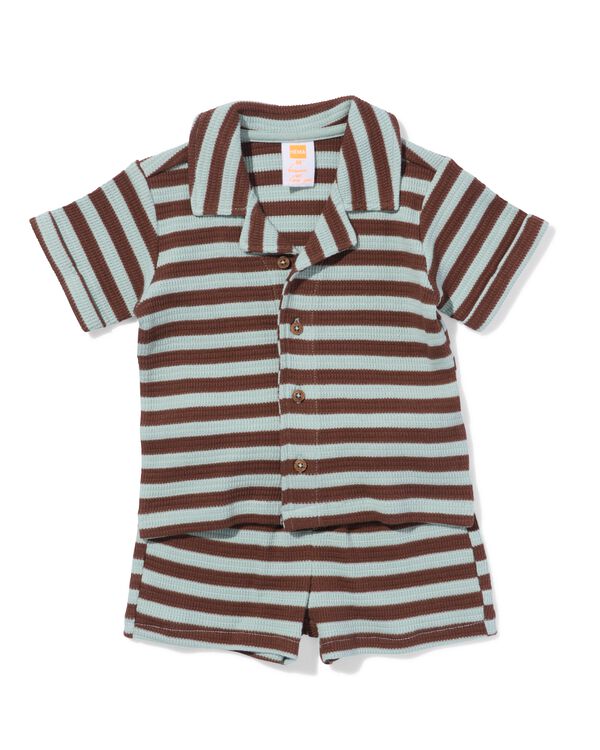 babykledingset comfy fit fijngebreid strepen blauw blauw - 33189870BLUE - HEMA