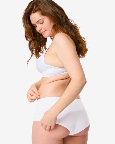 dames shorties stretch katoen  - 2 stuks wit wit - 1000030351 - HEMA