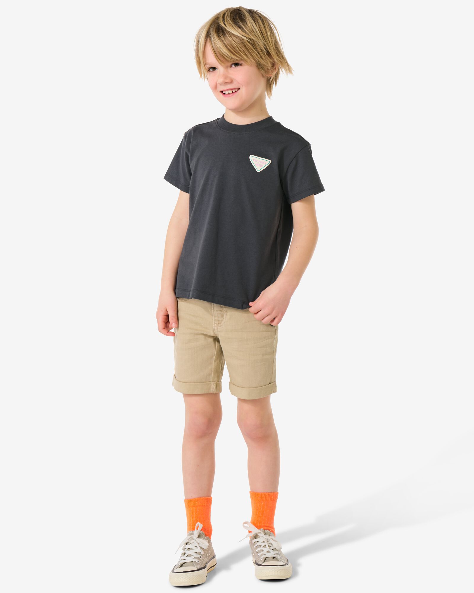kindershort regular fit beige beige - 30716805BEIGE - HEMA