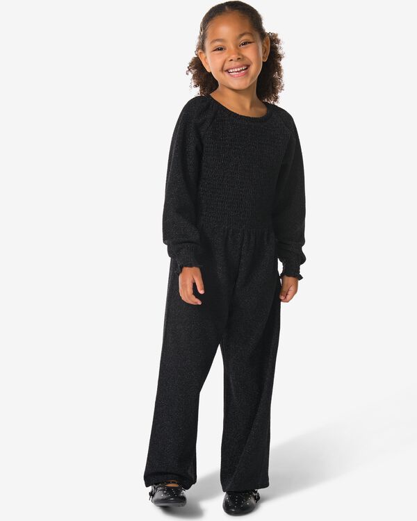 kinderjumpsuit glitter zwart zwart - 30836720BLACK - HEMA