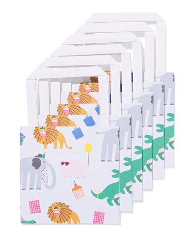 sacs cadeaux S animaux festifs - lot de 6 - 14710327 - HEMA