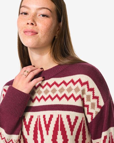 damestrui Oona grafisch bordeauxrood bordeauxrood - 36205870BURGUNDYRED - HEMA