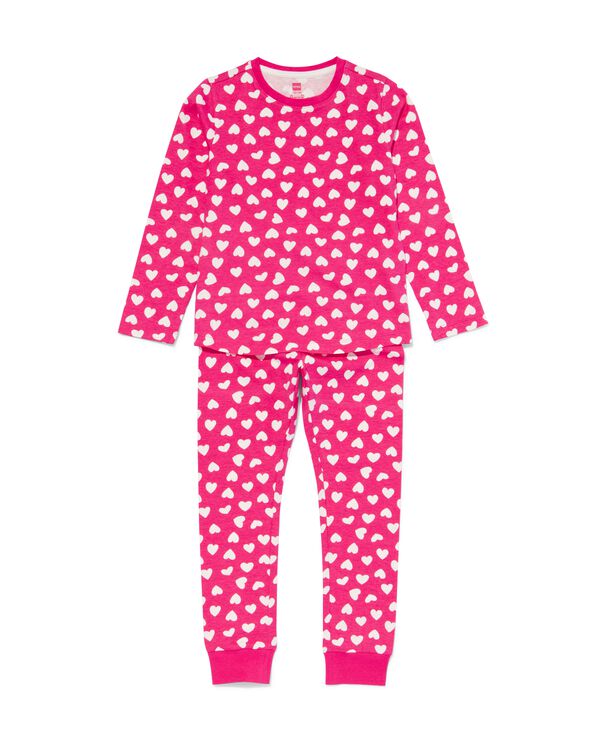 pyjama enfant avec coeurs rose vif rose vif - 23092780BRIGHTPINK - HEMA
