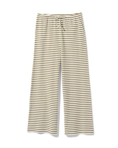 damesbroek Noel wide fit jersey strepen olijf olijf - 36209330OLIVE - HEMA