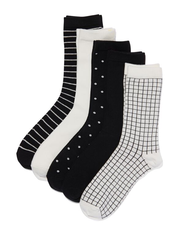 5 paires de chaussettes femme avec du coton noir noir - 4290345BLACK - HEMA