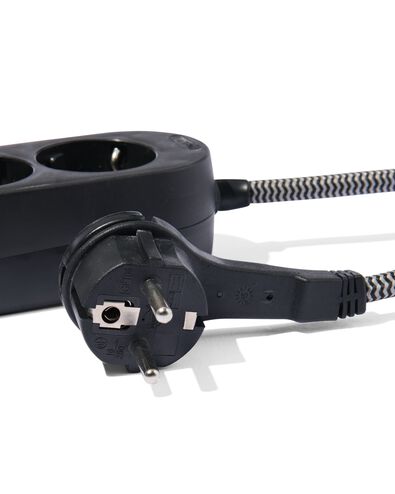 bloc multiprise 3 prises 1,5m noir - 81010013 - HEMA