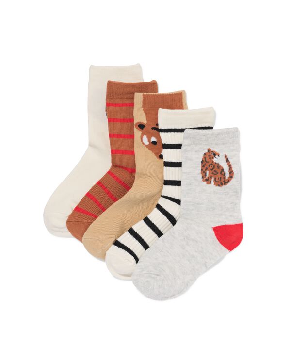 chaussettes enfant tigre - 5 paires sable sable - 4320850SAND - HEMA