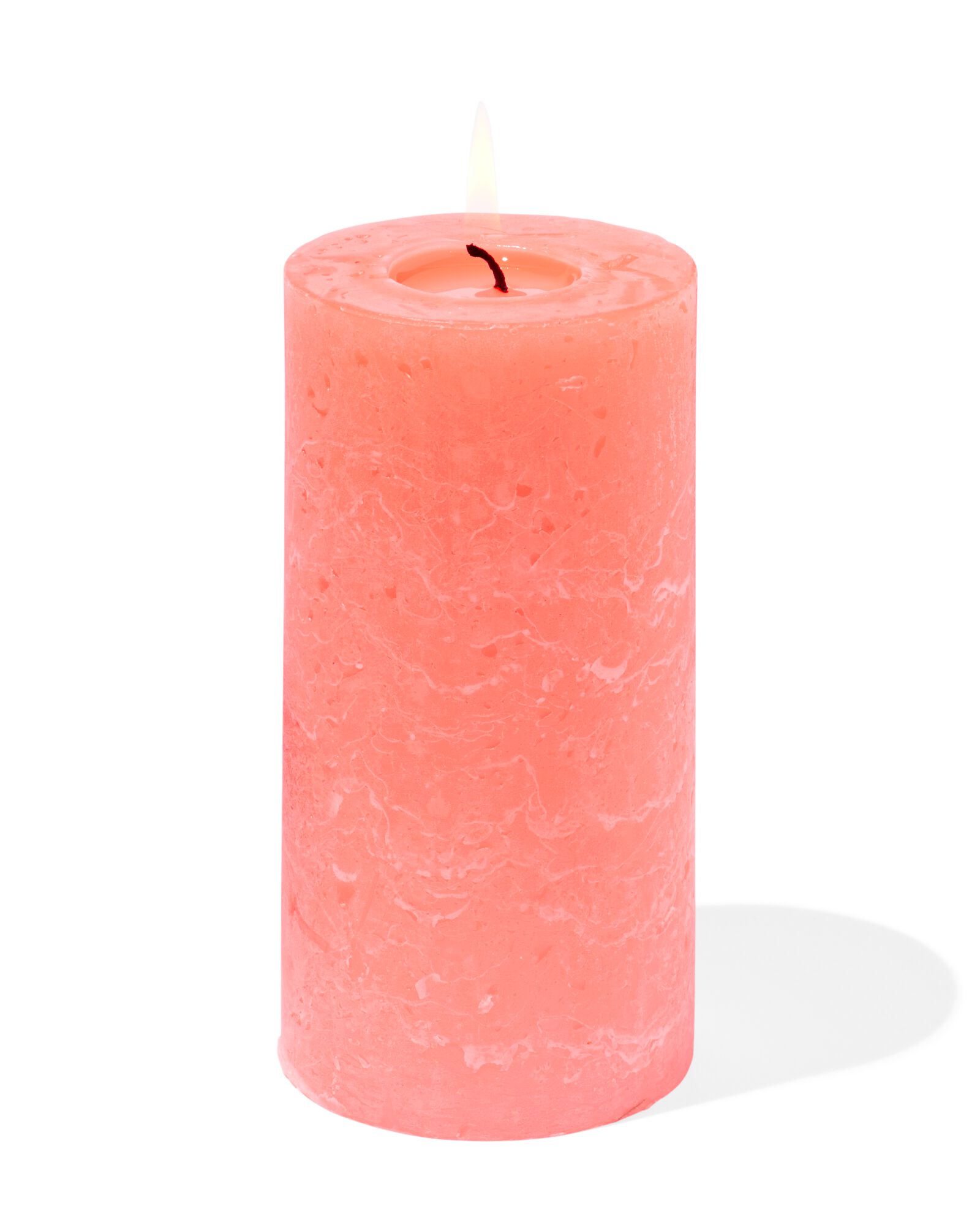 rustieke kaarsen fluor oranje	 - 2000000050 - HEMA