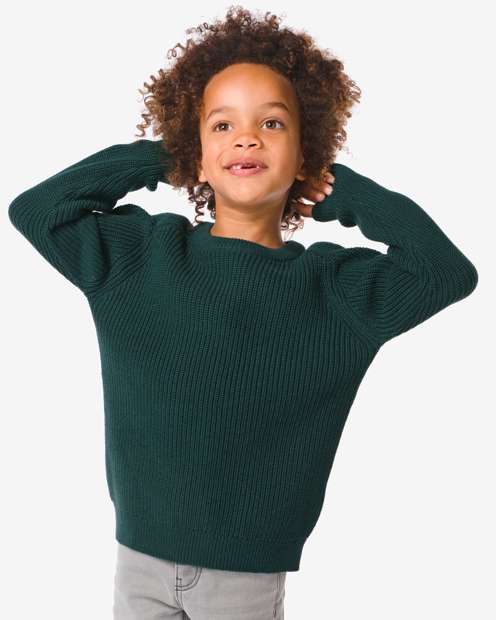 pull enfant en maille vert - 30774107GREEN - HEMA