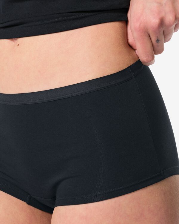 damesboxer perfect comfort katoen  zwart - 19631315BLACK - HEMA