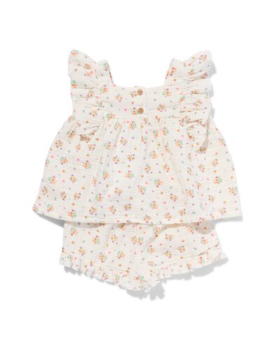 ensemble vêtements bébé tunique et short mousseline fleurs blanc cassé 68 - 33047552 - HEMA