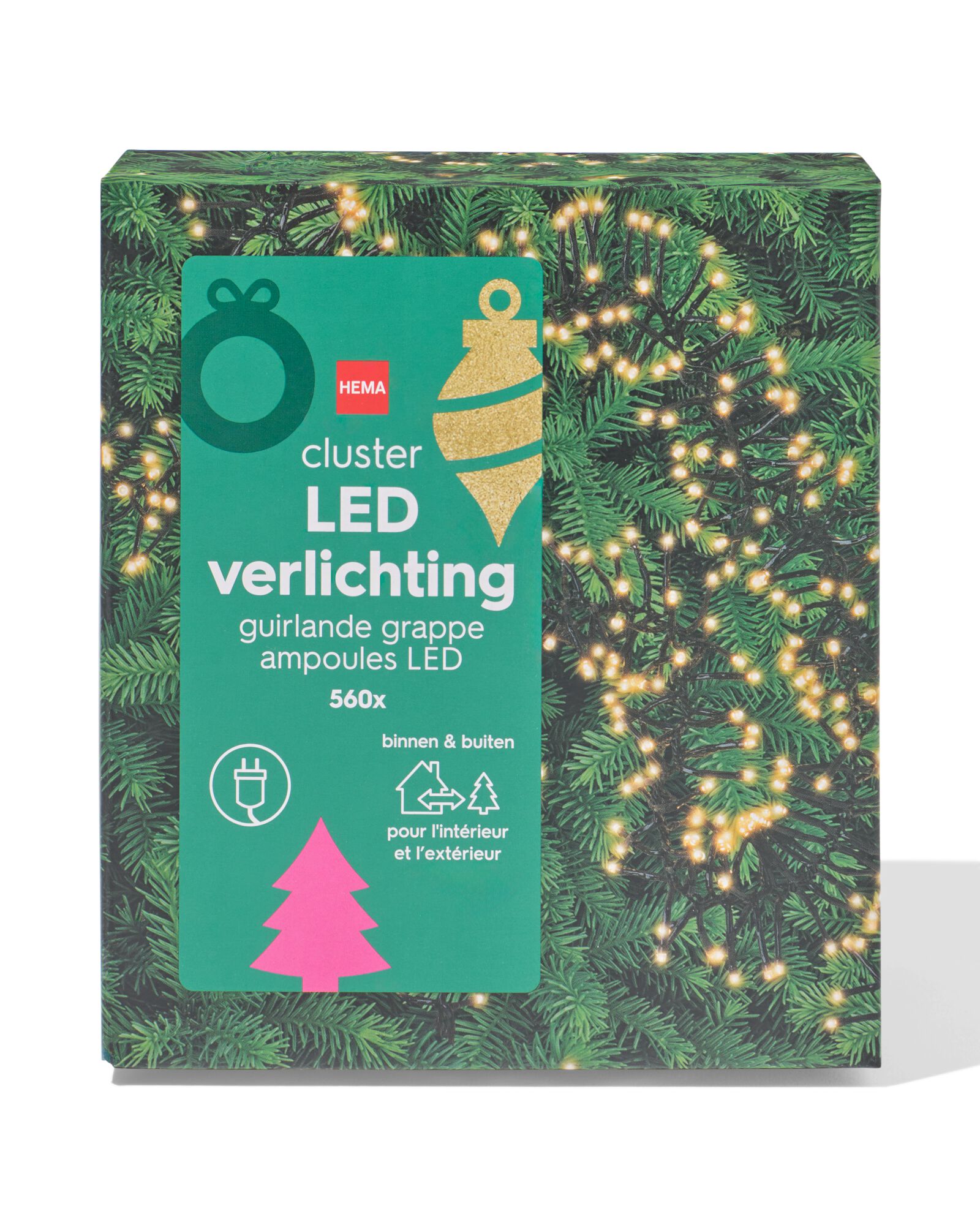 Lichterkette 7,8 m Cluster 560 LED-Lämpchen für den Innen- und Außenbereich - 25550044 - HEMA