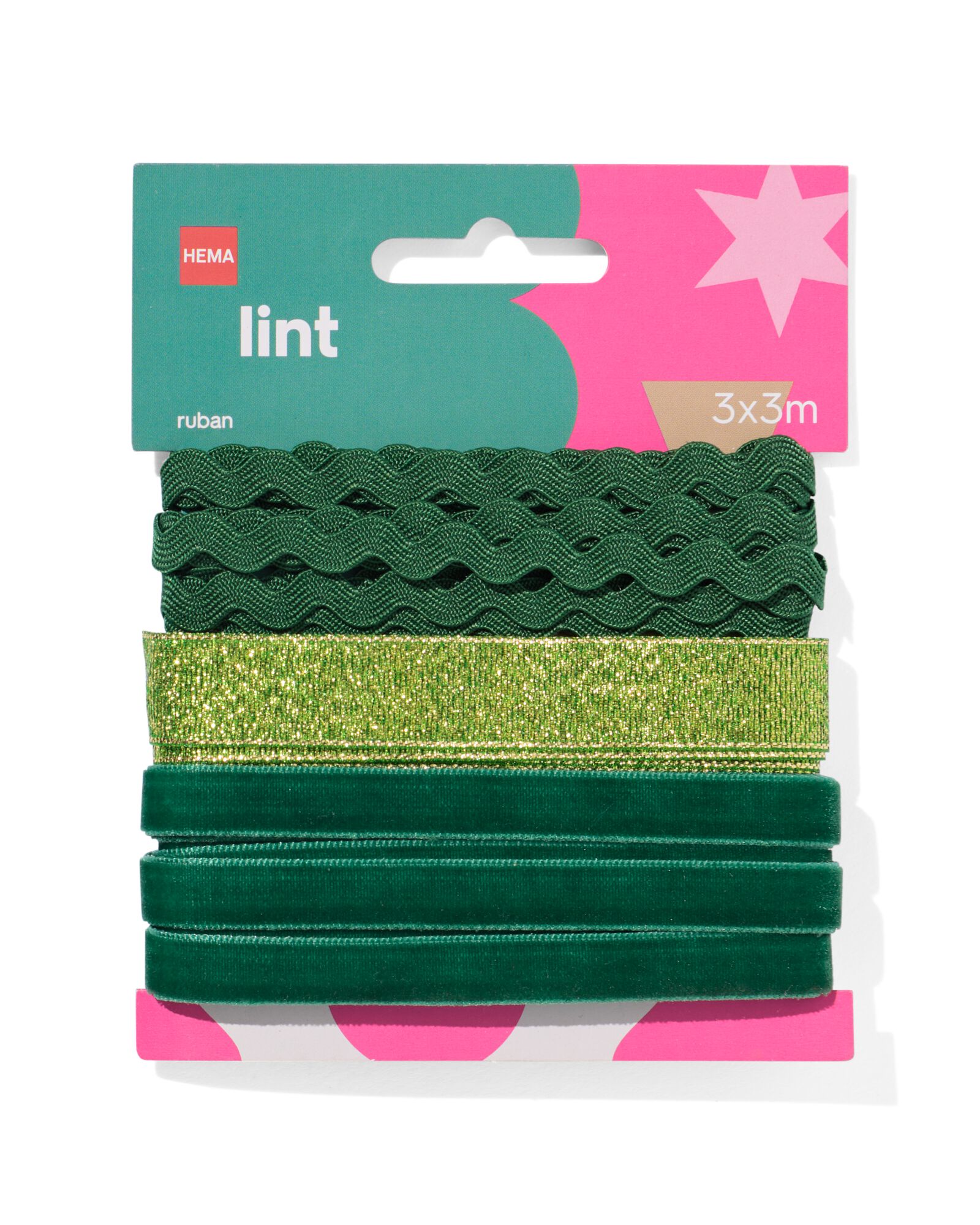 lint groen - 3 stuks - 25300089 - HEMA