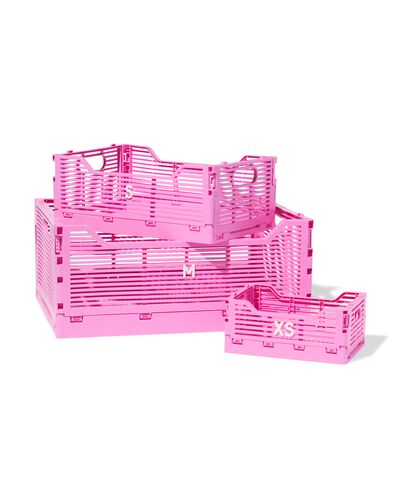 caisse pliable &agrave; lettres recycl&eacute;e rose rose - 1000032626 - HEMA