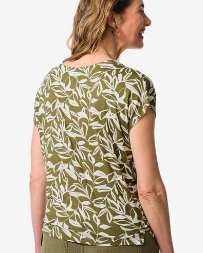 dames T-shirt Amelie jersey bladeren groen groen - 36303780GREEN - HEMA
