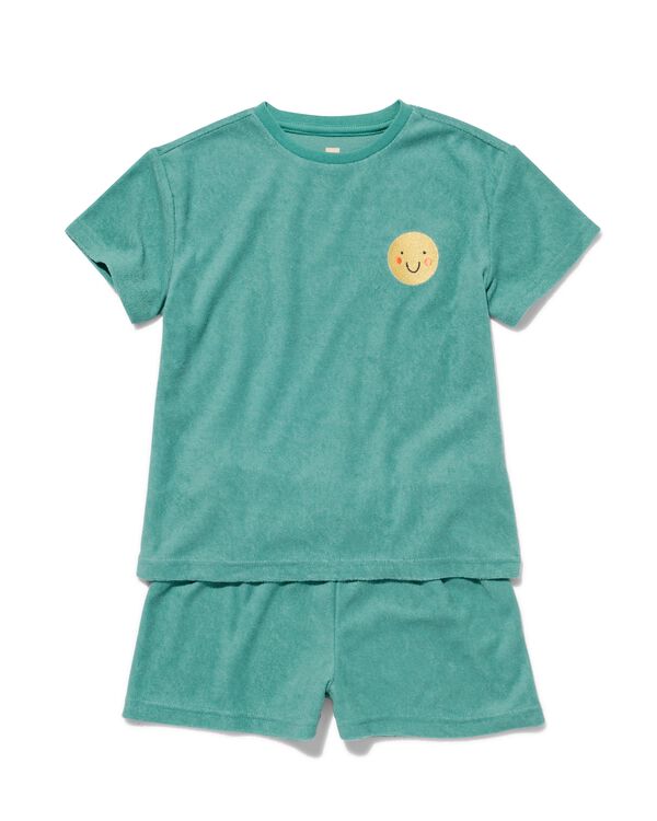 kinder shortama badstof groen groen - 23071080GREEN - HEMA