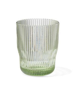 Wasserglas Bergen, Streifenrelief, grün, 270 ml - 9401106 - HEMA