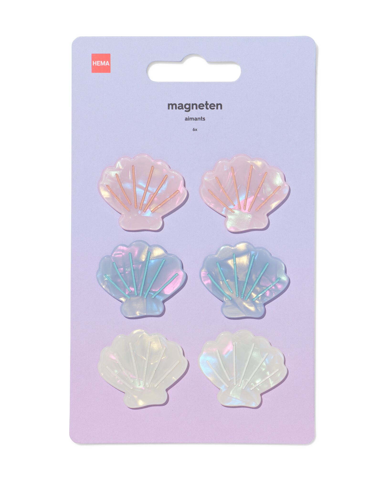 aimants 3x2,5cm coquillages - 6 pi&egrave;ces - 14800553 - HEMA