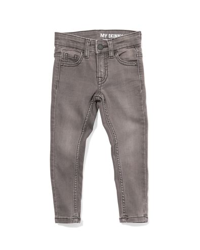 kinder jeans skinny fit grijs 110 - 30874874 - HEMA