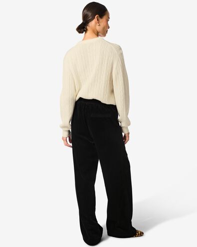 damesbroek Lena corduroy zwart - 36205250BLACK - HEMA