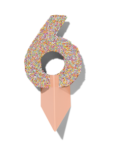 chiffre de fête 6 en chocolat avec perles multicolores - 10360007 - HEMA