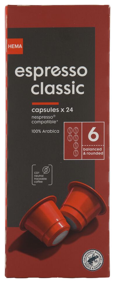 24 capsules de caf&eacute; espresso classic - 17180005 - HEMA