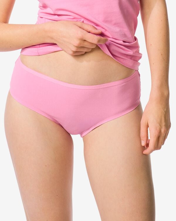 dameshipster katoen met kant roze - 19601835PINK - HEMA