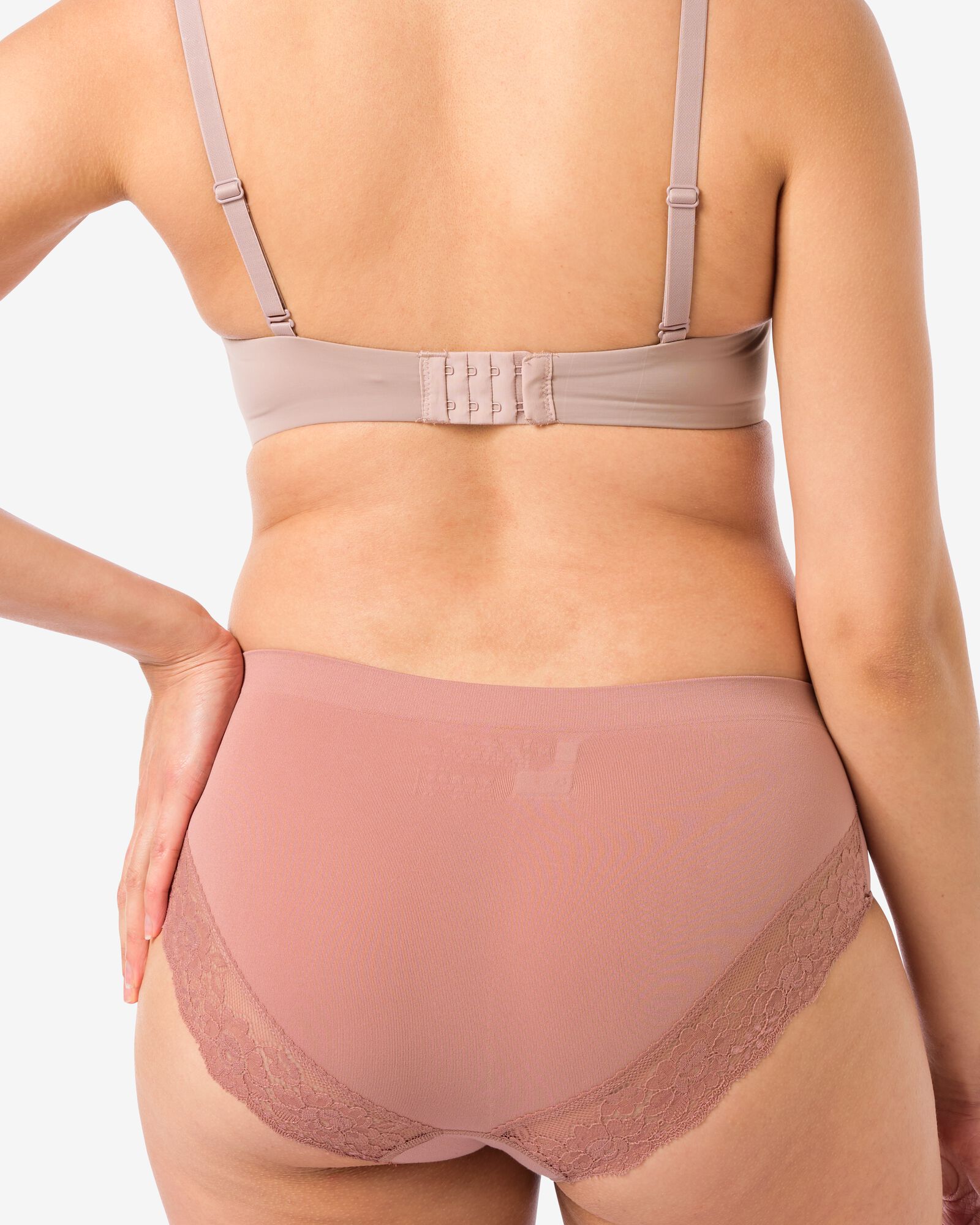 culotte hipster femme sans coutures microfibre avec dentelle marron clair - 19620825LIGHTBROWN - HEMA