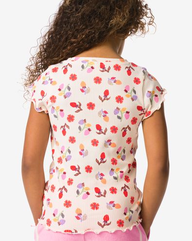 kinder T-shirt jersey bloemen ecru ecru - 30866440ECRU - HEMA