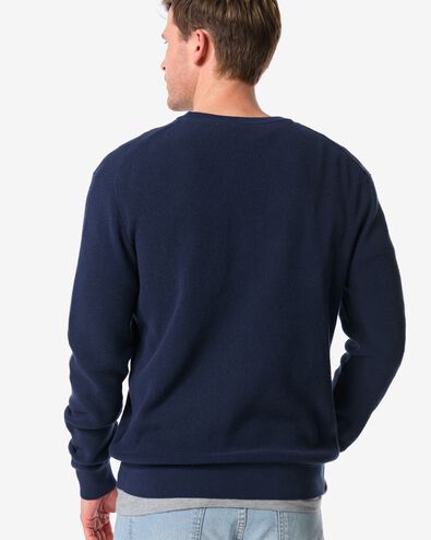 pull homme Lars gaufr&eacute; bleu fonc&eacute; bleu fonc&eacute; - 2140840DARKBLUE - HEMA