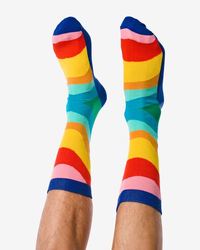Socken, mit Baumwolle, Stay groovy bunt bunt - 4141120MULTI - HEMA