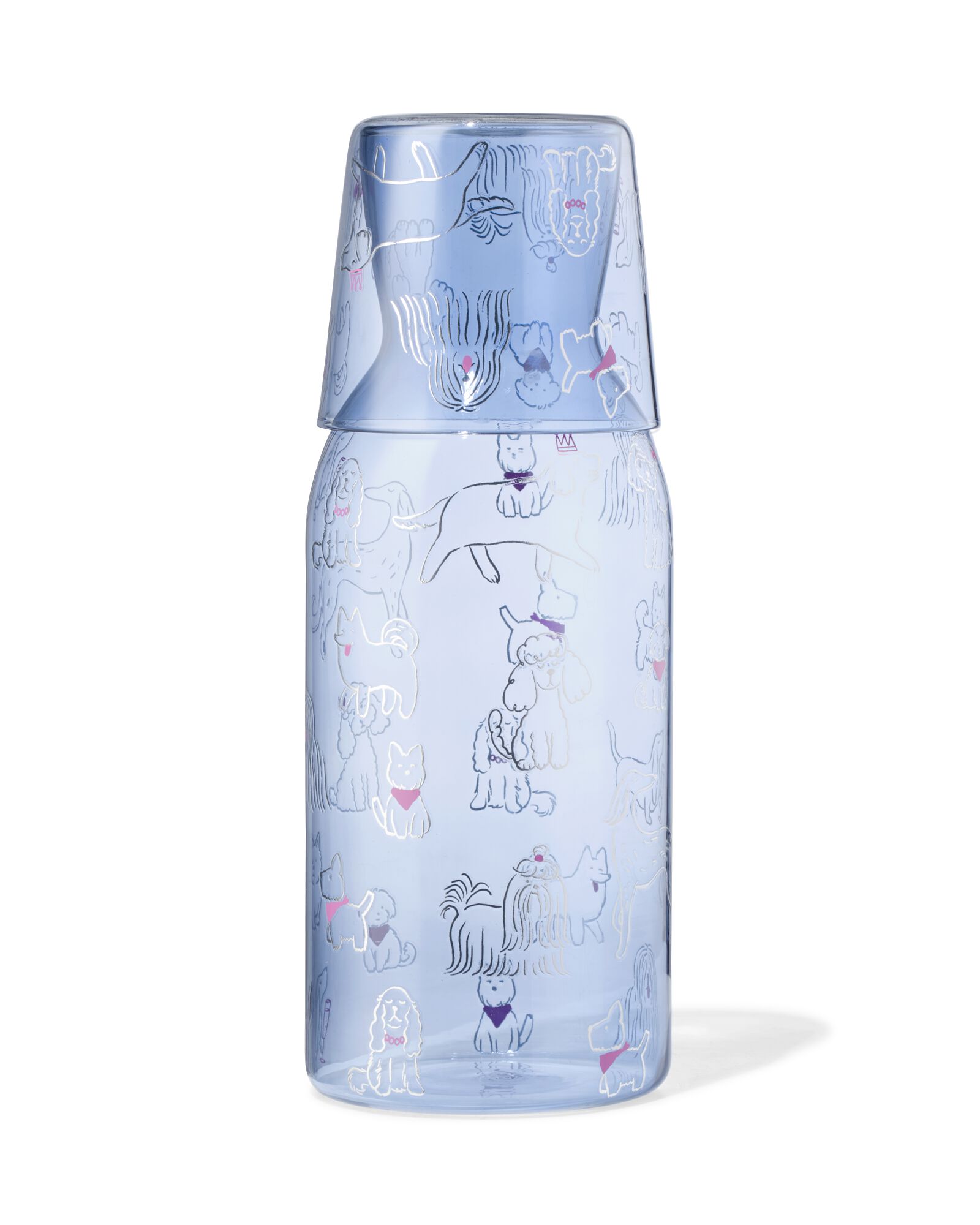 Karaffe 1000 ml mit Trinkglas, Hunde - 61104424 - HEMA