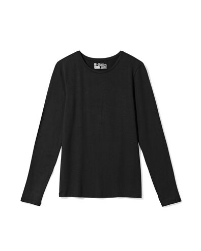 dames themo t-shirt ronde hals zwart zwart - 36363870BLACK - HEMA