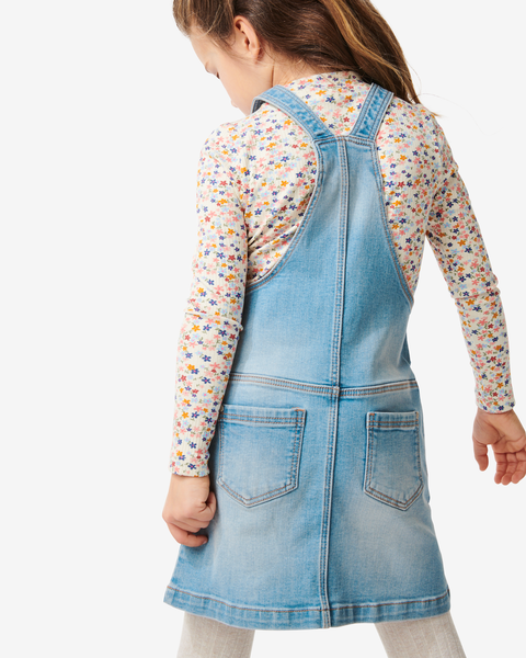 kinder salopette jurk denim lichtblauw lichtblauw - 1000029685 - HEMA
