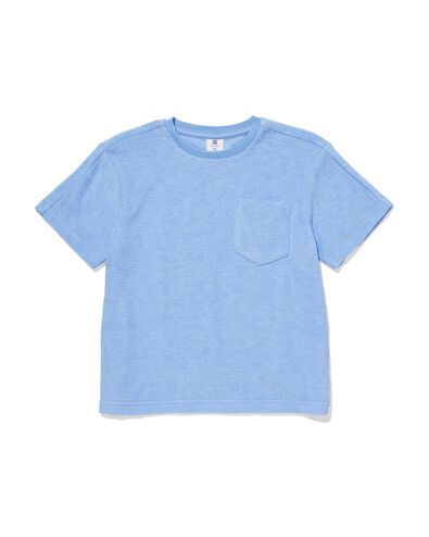t-shirt enfant tissu éponge bleu 134/140 - 30782671 - HEMA