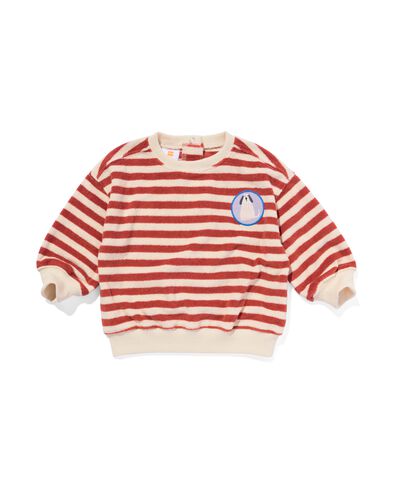 Babysweater, Frottee, gestreift braun - 33121970BROWN - HEMA