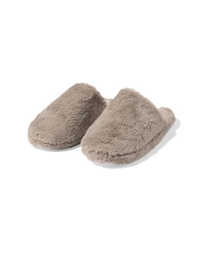 damessloffen imitatiebont beige taupe - 34800070TAUPE - HEMA