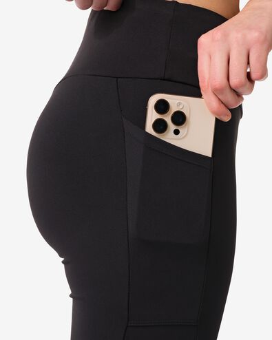 dames sportlegging capri zwart zwart - 36020327BLACK - HEMA