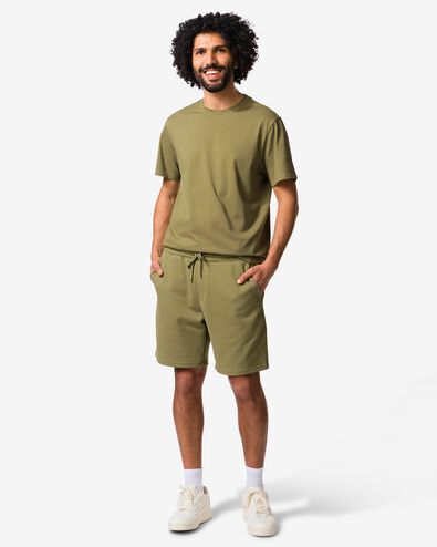 herenshort regular fit sweatstof middengroen middengroen - 2109940MIDGREEN - HEMA