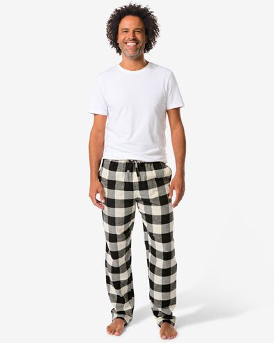 heren pyjamabroek flanel ruiten zwart zwart - 23600840BLACK - HEMA
