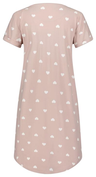 chemise de nuit femme micro coeur rose - 1000025099 - HEMA