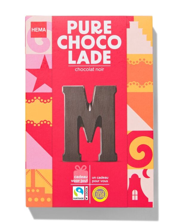 lettre en chocolat noir M 140g - 24402113 - HEMA