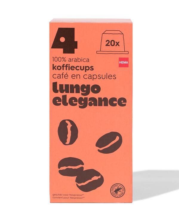 koffiecups lungo elegance - 20 stuks - 17180011 - HEMA