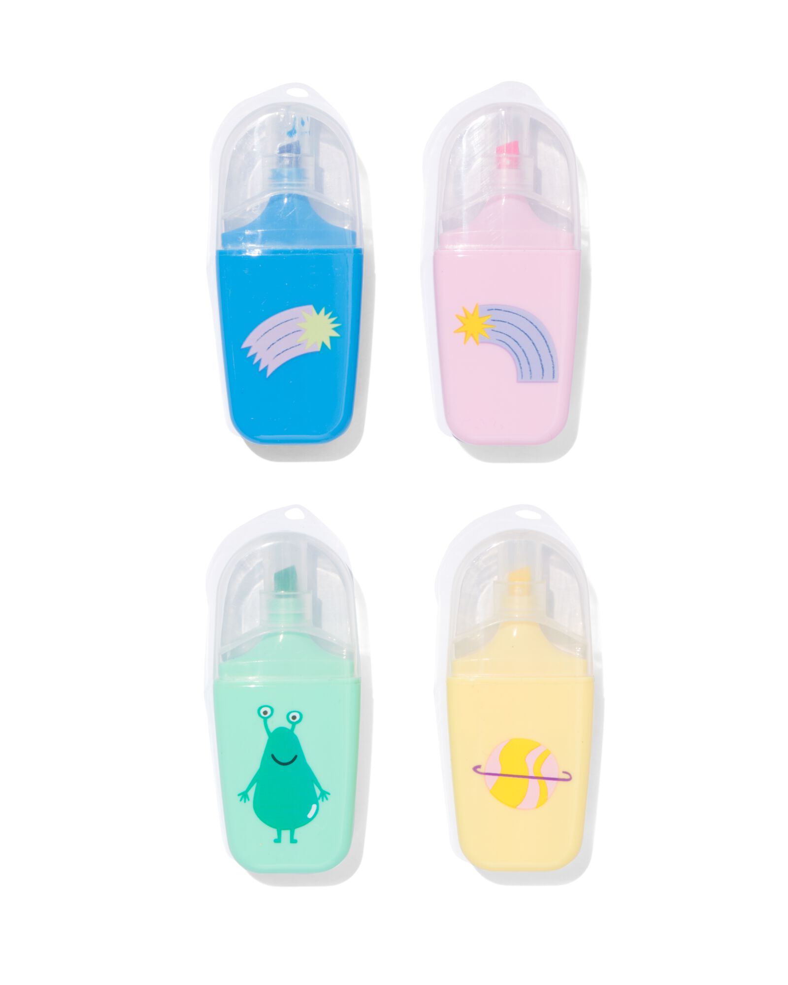 4er-Pack Mini-Textmarker, Weltraum - 14470126 - HEMA