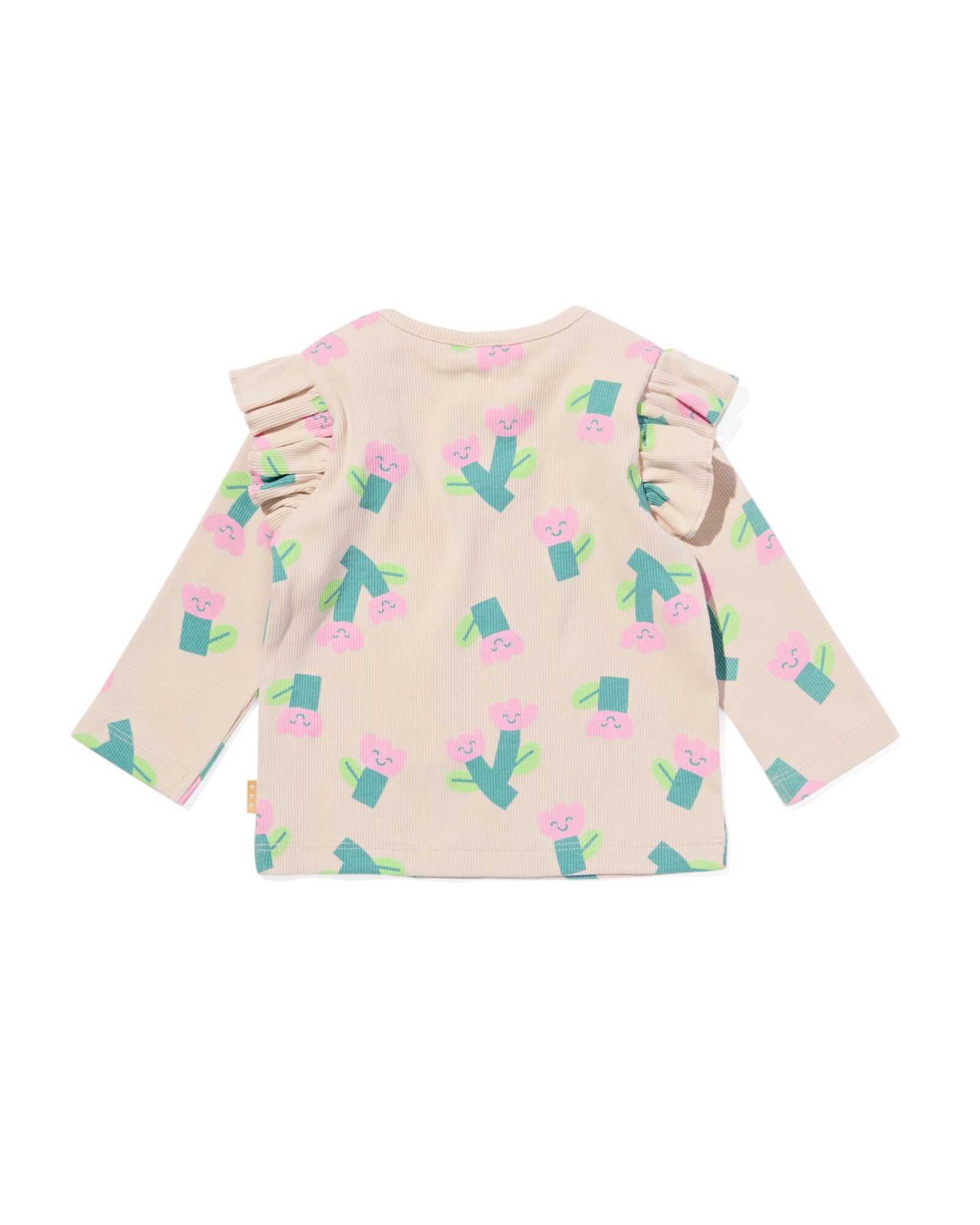 baby T-shirt bloemen ecru - 33089560ECRU - HEMA