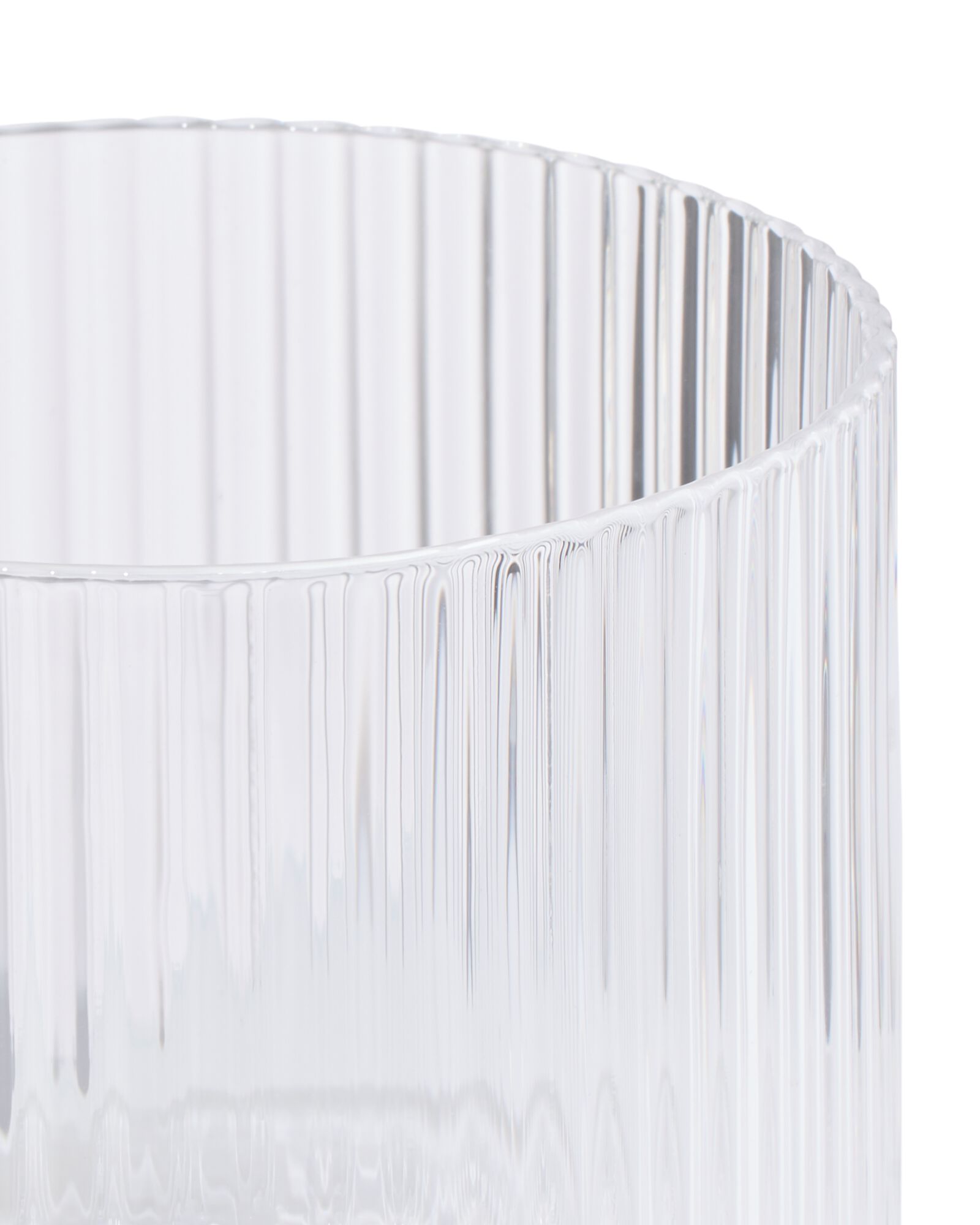 Glas f&uuml;r Duftkerze, ⌀10 x 8,5 cm, gerippt, transparent - 13507524 - HEMA