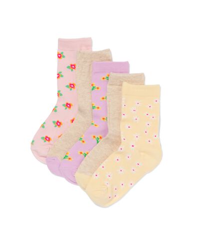 chaussettes enfant fleurs - 5 paires lilas lilas - 4320740LILAC - HEMA